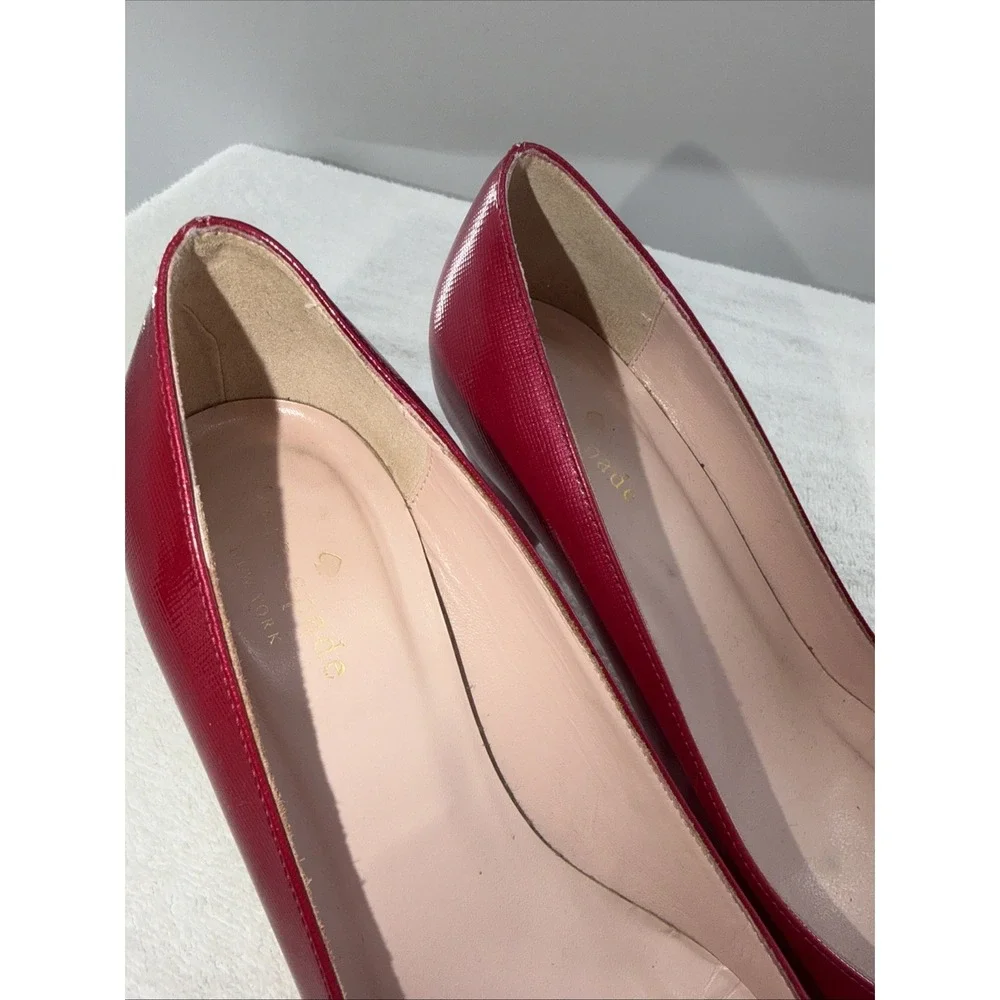 Kate Spade New York Vero Cuoio Hot Pink Pointed Toe Heels Size 7.5 Made In Italy